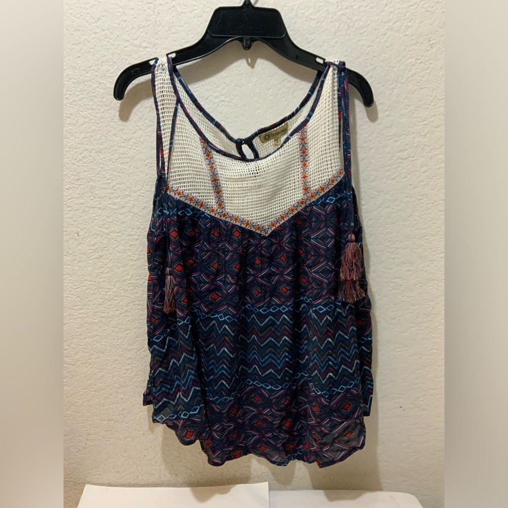 Democracy Blouse Women’s Top Size XS Lace Top multicolor